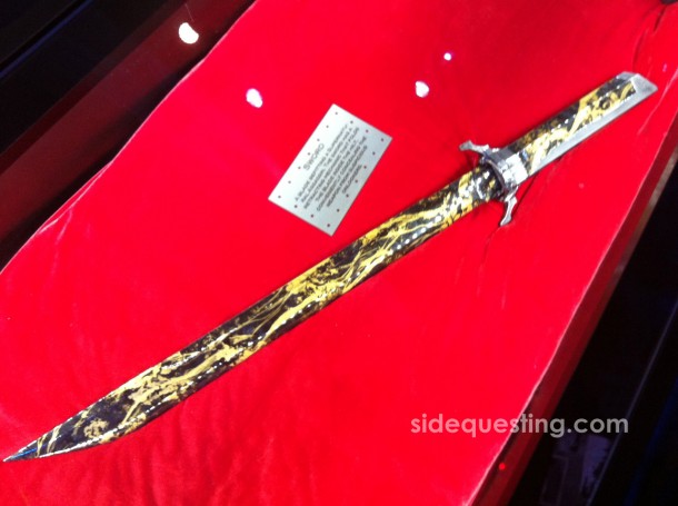 A sword prop from Dishonored