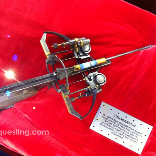 A crossbow prop from Dishonored