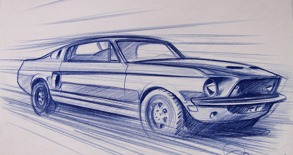 How To Draw A Ford Mustang, Step by Step, Drawing Guide, by Dawn - DragoArt
