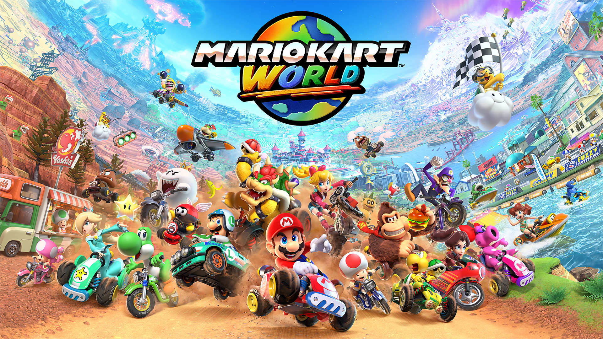 Mario Kart World takes us to the open road on the Switch 2 in June
