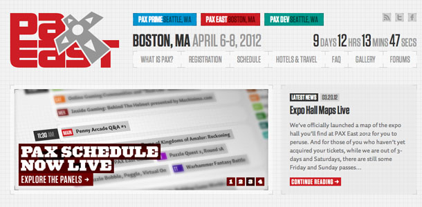 PAX East 2012: Schedules and Maps are now live