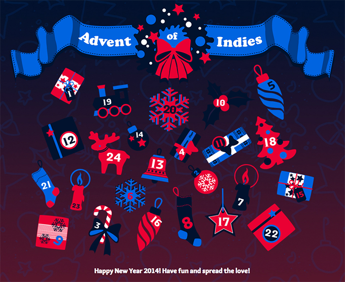 The Advent of Indies calendar brings tons of free games for the New Year