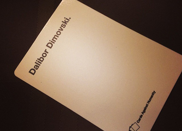 Cards Against Humanity name card