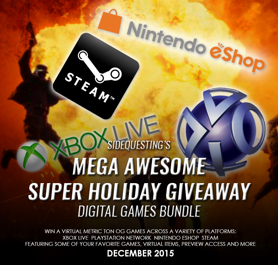 SIDEQUESTING’S MEGA AWESOME SUPER HOLIDAY GIVEAWAY 2015: Digital Games Bundle! [UPDATE]