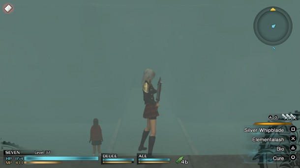 An actual, foggy dungeon in the game. This is all you see.