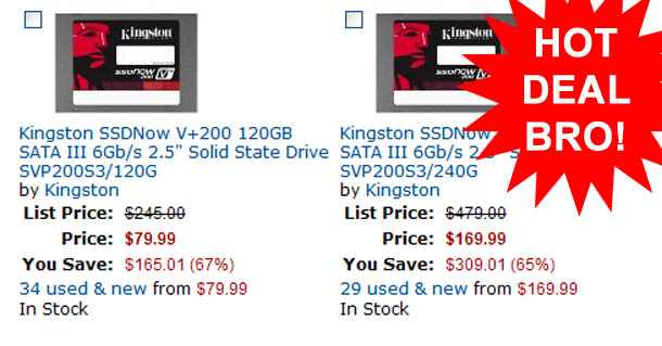HOT DEAL, BRO! SSDs on sale at Amazon for 65% off!