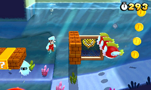 Super Mario 3D Land underwater