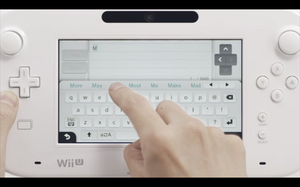 Typing on the Wii U Gamepad