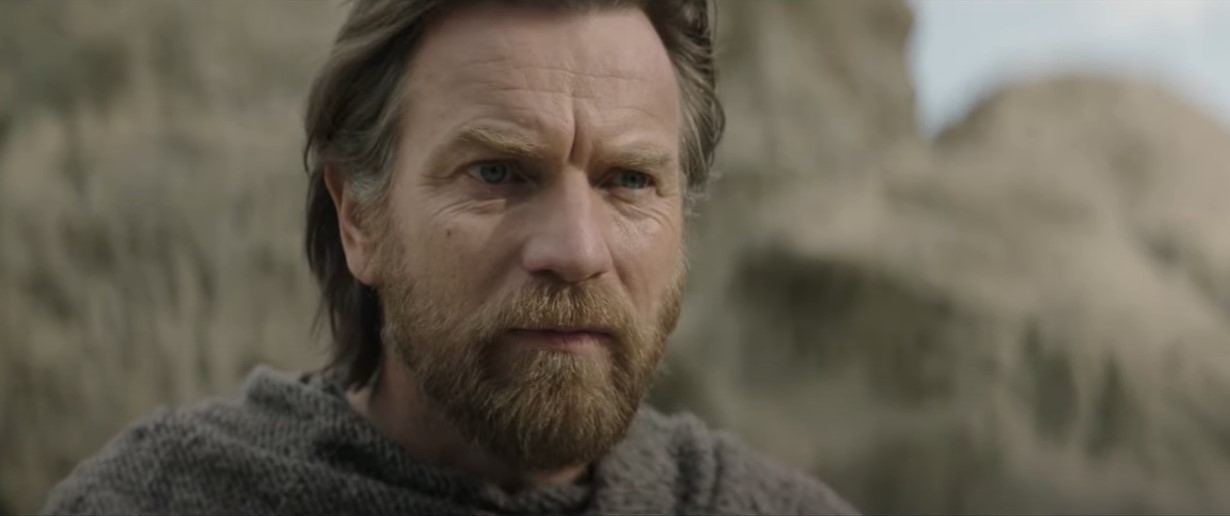 Obi-Wan with the force in the first trailer for Kenobi
