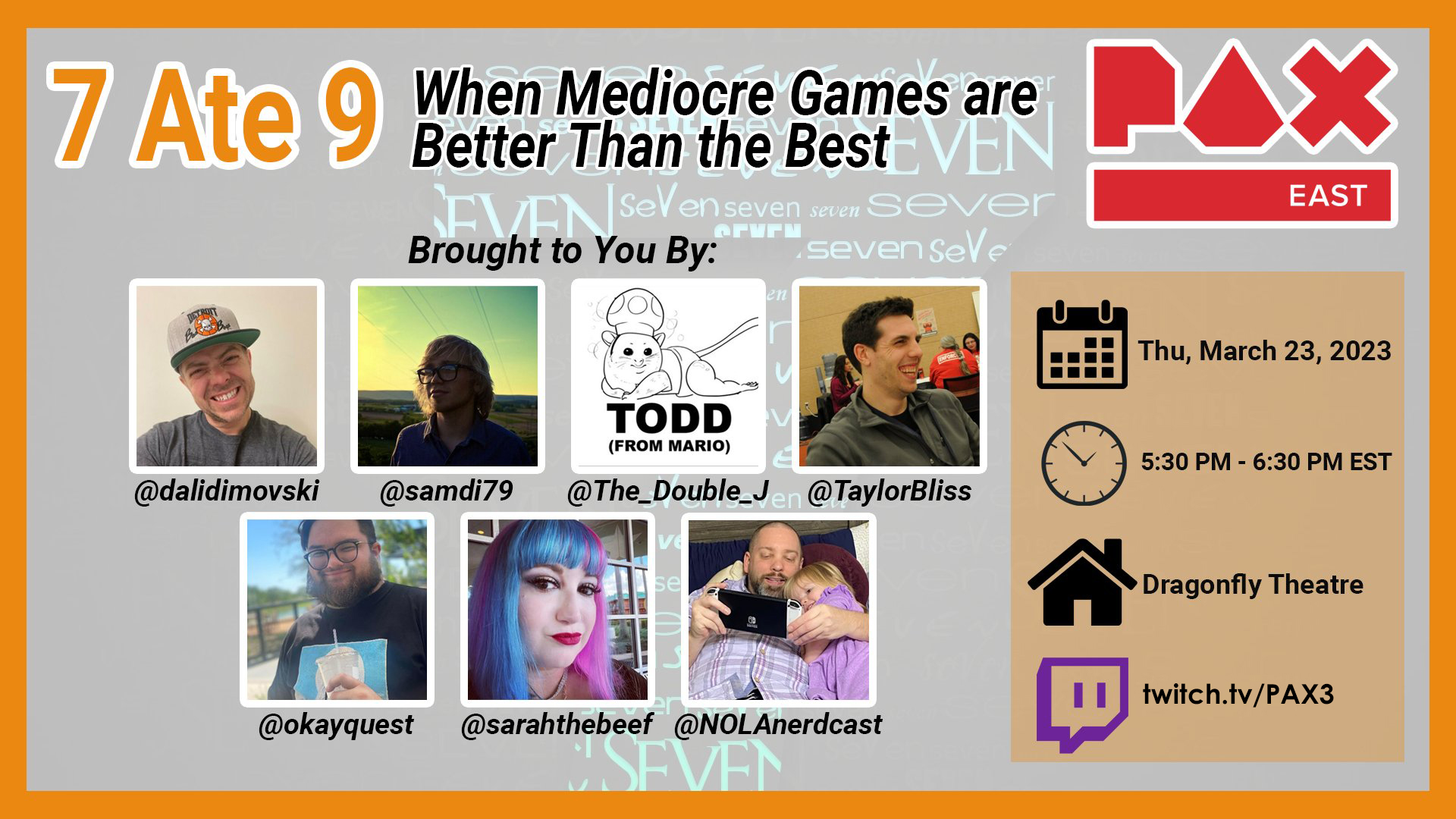 Watch our “7 Ate 9: When Mediocre Games are Better Than the Best” panel from PAX East 2023