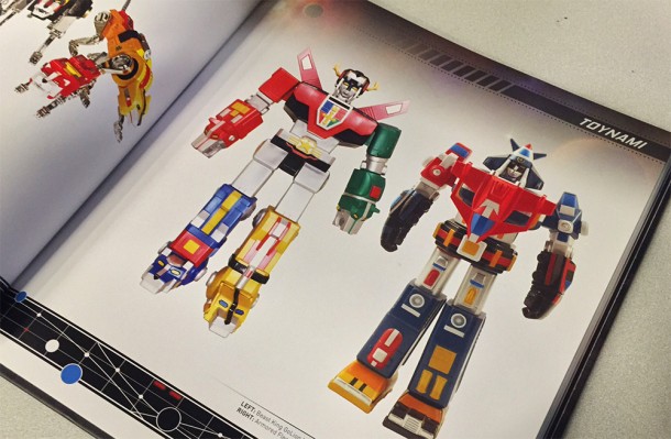 Some of the many Voltron toys included in the book